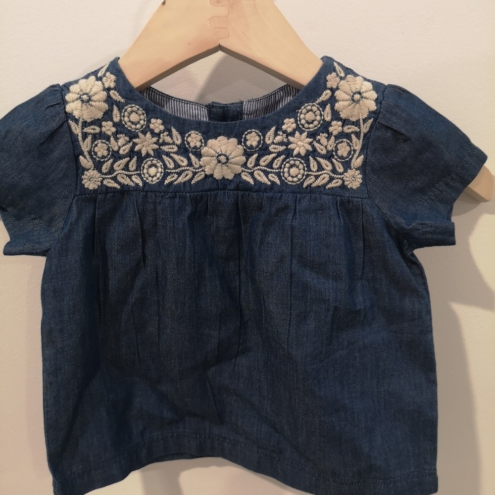 JoJo Maman Bebe | Jean linen girls shirt